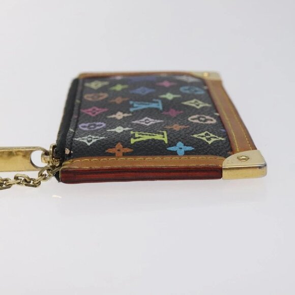LOUIS VUITTON Multicolor Pochette Cles Coin Purse Black - Picture 4 of 15